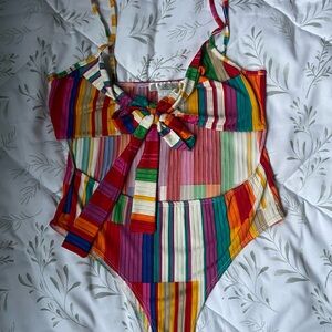 Colorful Striped Swimsuit